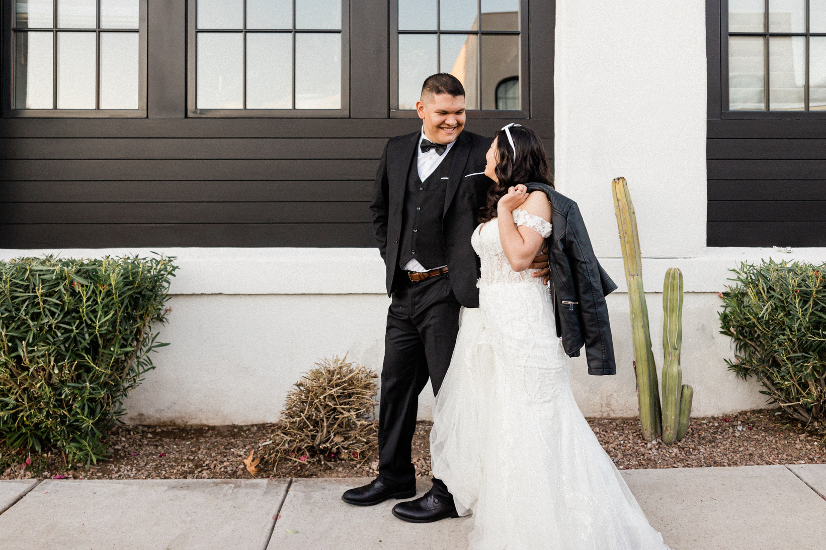 Newlywed Couple Walking After the Wedding Ceremony